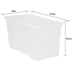 B&M Large Storage Box With Lid 110L - Clear -Household Product Store 284861 110l storage box with lid clear 3