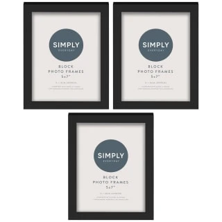 Simply Everyday 5 X 7" Block Frames 3pk - Black 3 Simply Everyday 5 X 7" Block Frames 3pk - Black