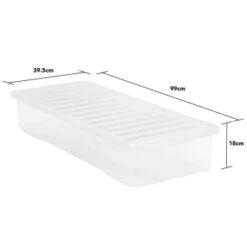 B&M Underbed Storage Box With Lid 55L - Clear -Household Product Store 307321 55l under bed storage box with lid 3