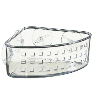 Suction Plastic Corner Caddy - Clear 3 Suction Plastic Corner Caddy - Clear