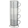 B&M Jumbo Embossed Stacking Mugs 4pk -Household Product Store 329369 Jumbo Embossed Stacking Mugs Set of 4