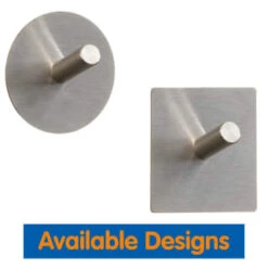 B&M Metal Adhesive Hooks 4pk - Square -Household Product Store 332165 metal adhesive hoot set of 4 round