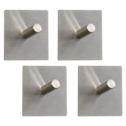 B&M Metal Adhesive Hooks 4pk - Square