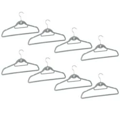 B&M Pure Velvet Hangers 8pk - Grey -Household Product Store 333534 8pk velvet hangers grey group