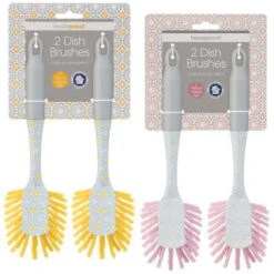 B&M Dish Brushes 2pk - Blush -Household Product Store 345628 2 printed dish brushes group