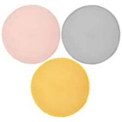 B&M Grey Round Pom Pom Placemats 4pk 11 B&M Grey Round Pom Pom Placemats 4pk -Household Product Store 355688 355688 355689 pom pom placemats main