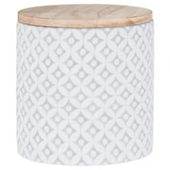 B&M Embossed Geometric Storage Canisters 3pc -Household Product Store 356821 storage canisters geo grey