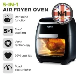 Tower 5-in-1 Air Fryer Oven 11L 33 Tower 5-in-1 Air Fryer Oven 11L -Household Product Store 357961 tower 5 in 1 air fryer oven 11l 12