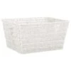 B&M Vannes Heart Cut Out Wicker Basket - White