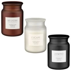 B&M Large Spa Scented Candle - Amber - Restore -Household Product Store 368680 368679 368691 large spa candle group 2 2