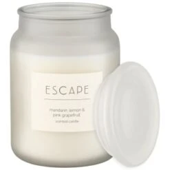 B&M Large Spa Scented Candle - White - Escape -Household Product Store 368691 large spa candle escape 3