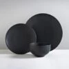 B&M Matte Black Dinner Set 12pc -Household Product Store 368969 12 piece matte black dinner set