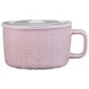 B&M Herringbone Embossed Soup Mug - Blush -Household Product Store 369068 herringbone emboss soup mug blush