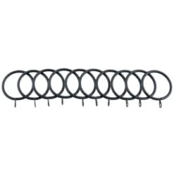 B&M Metal Curtain Rings 10pk - Black -Household Product Store 369327 metal curtain rings black 3