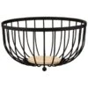 B&M Black Fruit Basket With Wooden Base -Household Product Store 369469 black fruit basket with wood base