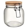 B&M Large Bamboo Clip Lock Glass Jar 1 B&M Large Bamboo Clip Lock Glass Jar -Household Product Store 369504 large glass clip lock jar with bamboo lid 2