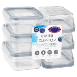 B&M Clip Top Mini Food Containers 6pk - Grey