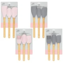 B&M Betty Winters Silicone Utensils 3pk - Grey -Household Product Store 369971 369972 3pk betty winters silicone utensils main