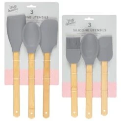 B&M Betty Winters Silicone Utensils 3pk - Grey -Household Product Store 369972 3pk betty winters silicone utensils grey main