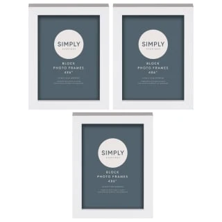 Simply Everyday 4 X 6" Block Frames 3pk - White 3 Simply Everyday 4 X 6" Block Frames 3pk - White