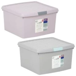 B&M Waffle Clip Box 25.5L - Grey -Household Product Store 375471 375472 25 5l waffle clip box group