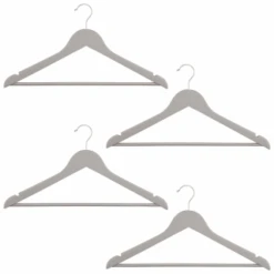 B&M Matte Grey Wooden Hangers 4pk -Household Product Store 376023 wooden hangers 4pk group