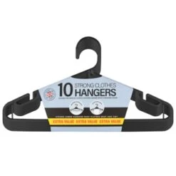 B&M Jumbo Hangers 10pk - Black -Household Product Store 376555 10pk strong clothes hangers blacks 2
