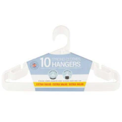 B&M Jumbo Hangers 10pk - White -Household Product Store 376557 10pk strong clothes hangers white 2