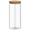 Glass Cannister With Airtight Bamboo Lid - Large -Household Product Store 376810 glass pasta canister with bamboo lid tall 22cm 21