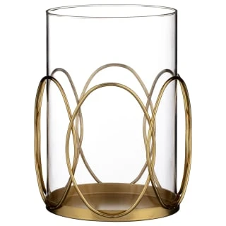 B&M Glass Candle Holder - Gold 3 B&M Glass Candle Holder - Gold