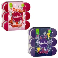 Fabulosa Tea Lights 18pk - Winter Cherries -Household Product Store 377619 18pk tea lights group