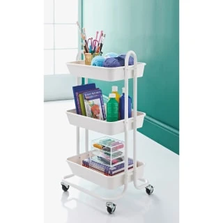 Spaceways 3 Tier Multi-Purpose Trolley - White 3 Spaceways 3 Tier Multi-Purpose Trolley - White