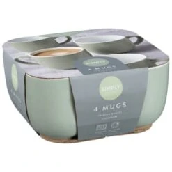 Simply Everyday Gloss Mugs 4pk - Sage 8 Simply Everyday Gloss Mugs 4pk - Sage -Household Product Store 380123 4pk simply everyday mugs sage 2