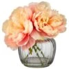 B&M Peony In Ribbed Glass Vase -Household Product Store 380201 peony in ribbed glass vase