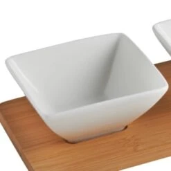 B&M Set Of 3 Serving Bowls With Bamboo Tray - Square 10 B&M Set Of 3 Serving Bowls With Bamboo Tray - Square -Household Product Store 380368 3pk serving boards with bamboo tray square 2