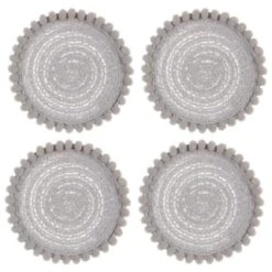 B&M Pom Pom Coasters - Grey 4pk -Household Product Store 380383 4pk harmony pom pom coasters grey 2