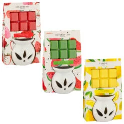 B&M Oil Burner & Wax Melt Set - Watermelon -Household Product Store 380472 380475 380478 oil burner wax melt set group