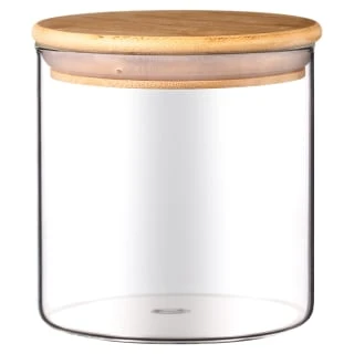 B&M Natural Home Glass Jars In Bamboo Stand 3pk 4 B&M Natural Home Glass Jars In Bamboo Stand 3pk - Image 2