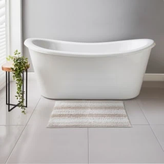 B&M Newbury Stripe Bath Mat 50 X 80cm - Neutral 3 B&M Newbury Stripe Bath Mat 50 X 80cm - Neutral