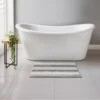 B&M Newbury Stripe Bath Mat 50 X 80cm - Grey
