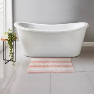 B&M Newbury Stripe Bath Mat 50 X 80cm - Blush 3 B&M Newbury Stripe Bath Mat 50 X 80cm - Blush