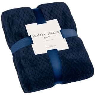 B&M Waffle Throw - Navy 3 B&M Waffle Throw - Navy