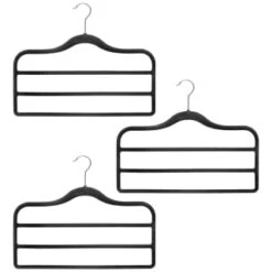 B&M Velvet Trouser Hangers 3pk - Black -Household Product Store 383688 3pk pure velvet trouser hangers black