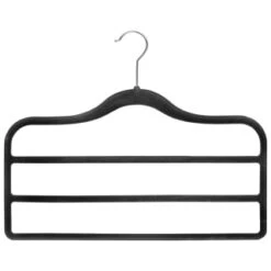 B&M Velvet Trouser Hangers 3pk - Black -Household Product Store 383688 3pk pure velvet trouser hangers black 3