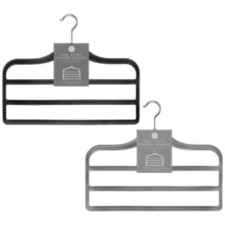 B&M Velvet Trouser Hangers 3pk - Black -Household Product Store 383688 3pk pure velvet trouser hangers main