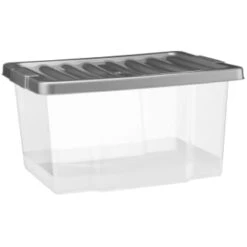 B&M Clear Storage Boxes With Lids 3pk 20L 8 B&M Clear Storage Boxes With Lids 3pk 20L -Household Product Store 384092 20l lidded box 3pk
