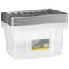 B&M Clear Storage Boxes With Lids 3pk 20L -Household Product Store 384092 20l lidded box 3pk 3