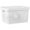B&M Large Rectangular Spot Storage Basket - White -Household Product Store 384198 rectangular large spot basket white