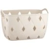 Diamond Embossed Cream Storage Basket - Large -Household Product Store 384959 diamond embossed storage basket cream large