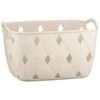 Diamond Embossed Cream Storage Basket - Medium -Household Product Store 384968 diamond embossed storage basket cream medium